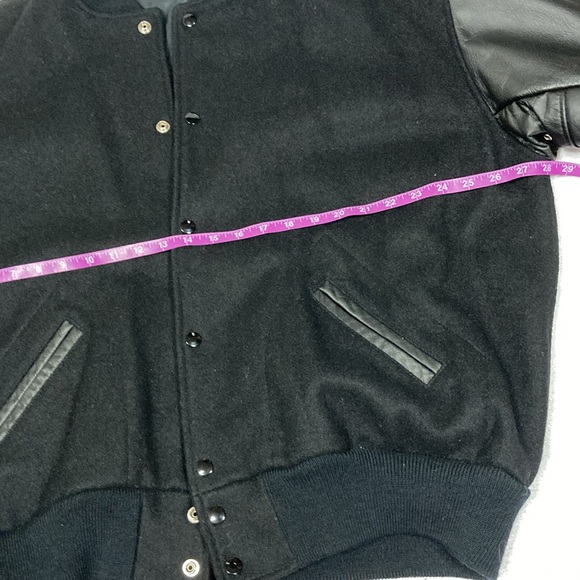 Vintage TM Athletics USA Wool Leather Varsity Jacket in Black, Men's siz… - Picture 6 of 8